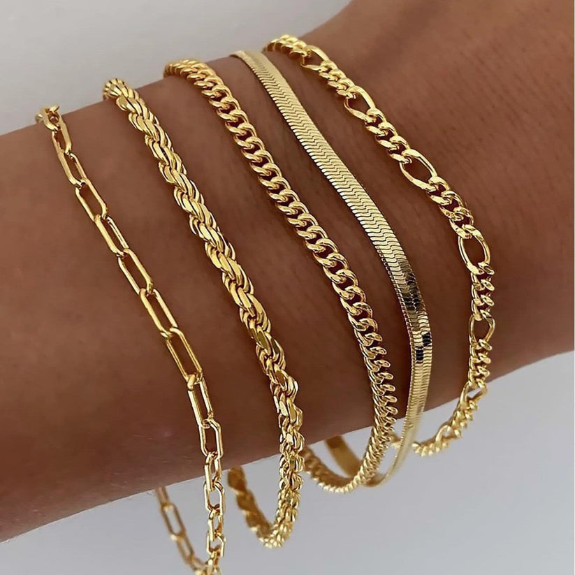 Ruby's Gold Bracelet Set