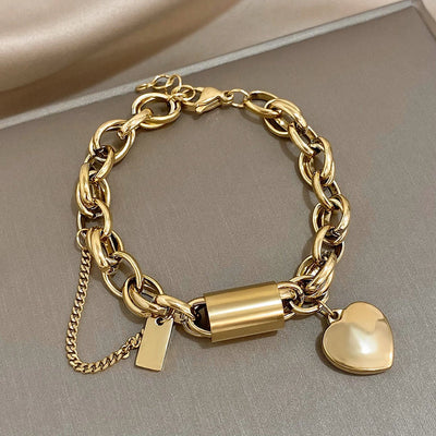Ruby's Gold Heartened Bracelet